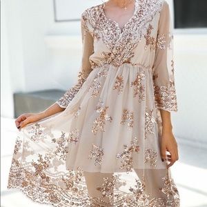Aphrodite beige gold dress NEW